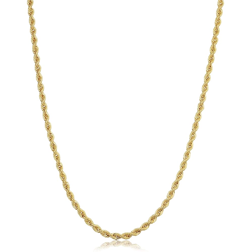 アクセサリー 10K Gold Rope Necklace 51cm 2mm 2mm Rope 10K Chain – DiamondX
